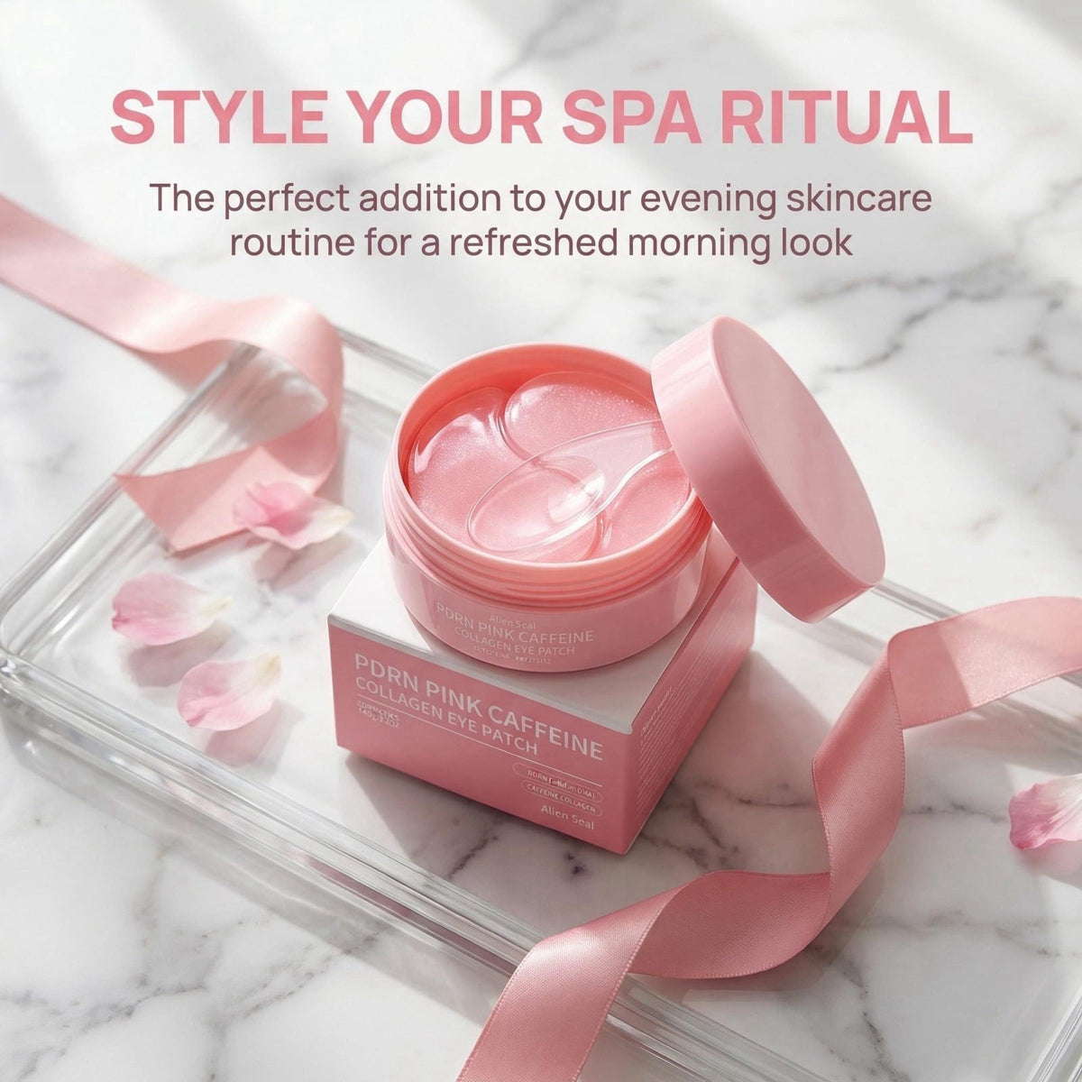 Alien Seal PDRN Pink Caffeine Collagen Eye Patch for Night CareㅣPDRN Pink Collagen Jelly Eye Mask, Dark Circles Care for