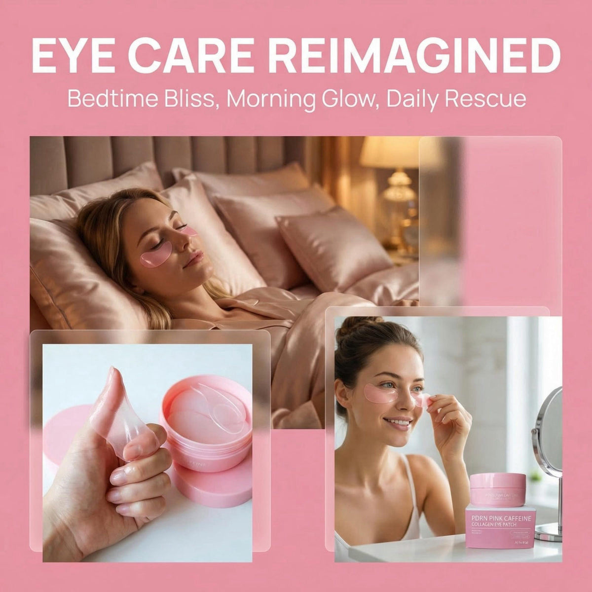 Alien Seal PDRN Pink Caffeine Collagen Eye Patch for Night CareㅣPDRN Pink Collagen Jelly Eye Mask, Dark Circles Care for