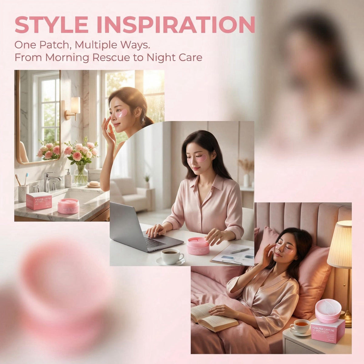Alien Seal PDRN Pink Caffeine Collagen Eye Patch for Night CareㅣPDRN Pink Collagen Jelly Eye Mask, Dark Circles Care for