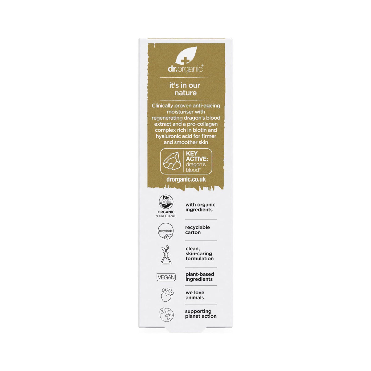 Dr. Organic Pro Collagen Plus + Anti-Ageing Moisturiser with Dragon’s Blood | Reduces Wrinkles, (Dry & Sensitive Skin) N