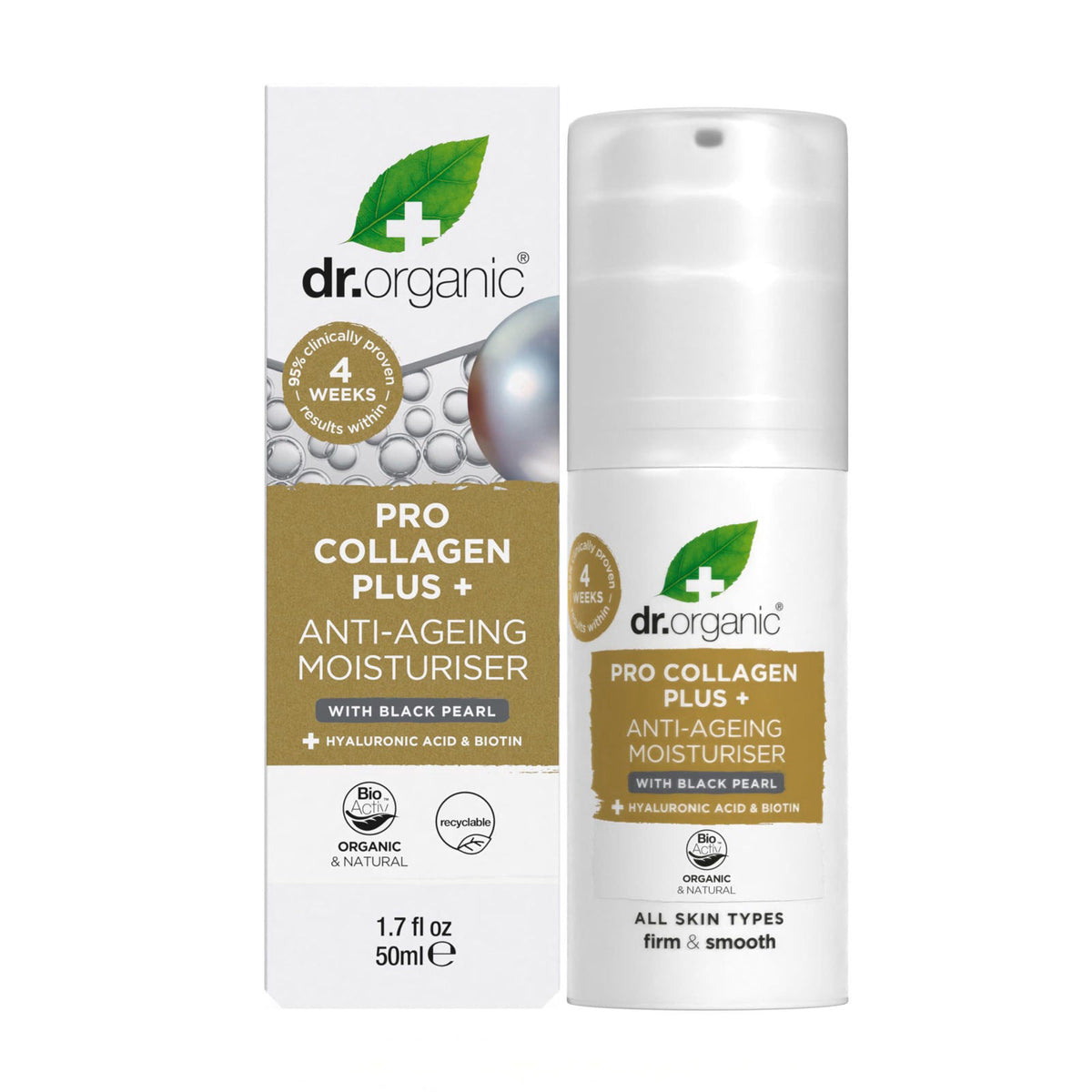 Dr. Organic Pro Collagen Plus + Anti-Ageing Moisturiser with Dragon’s Blood | Reduces Wrinkles, (Dry & Sensitive Skin) N