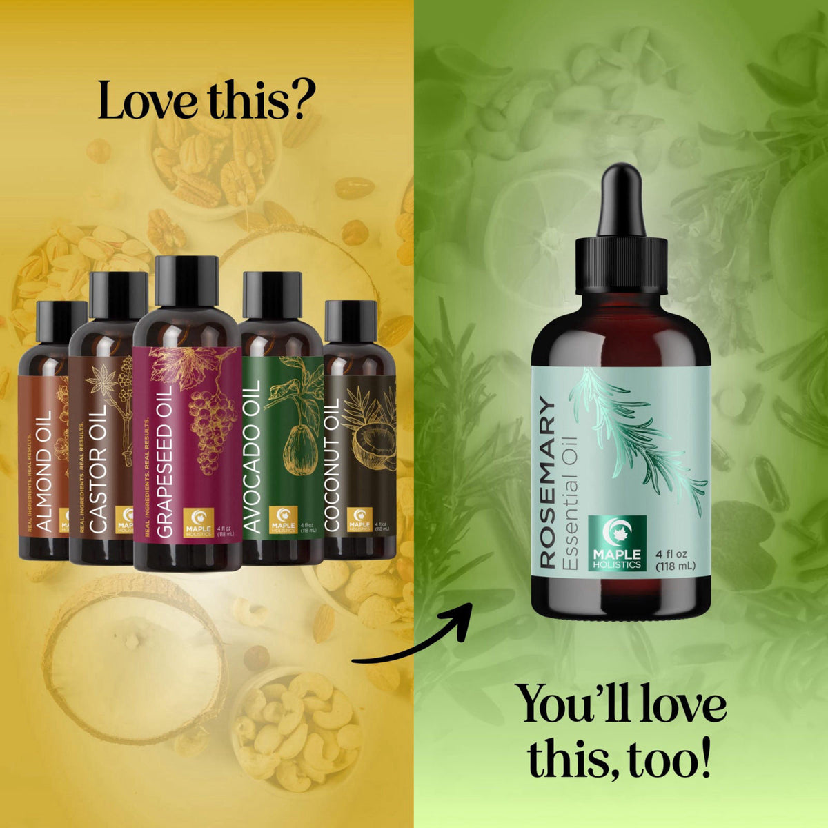 Maple Holistics Pure Carrier Oils for Essential Oils - DIY Skin Care Set with Hair Oils Skin Oils for Body Care Moisturi