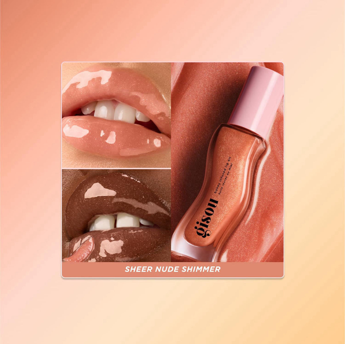 Gisou Honey Infused Lip Oil (0.27 Fl Oz) - Glazed Plum – close-up detail in Glazed Plum