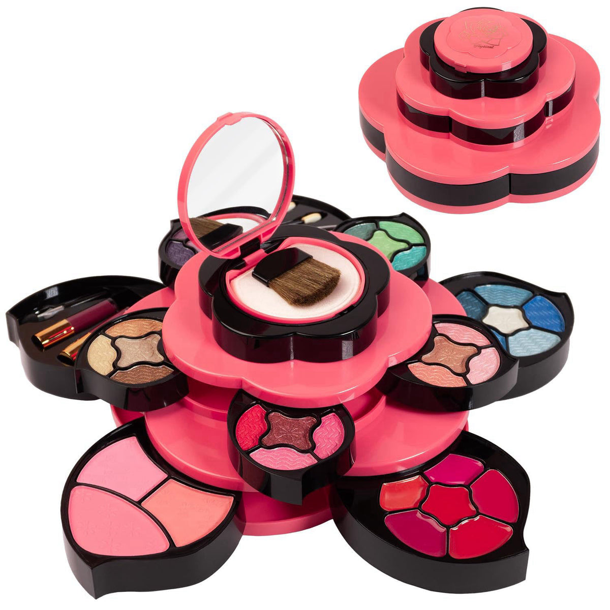 Toysical Makeup Kit for Teens - Flower Palette Gift Set for Teen Girls and Women - Makeup for Girls 10-12 - Petals Expan