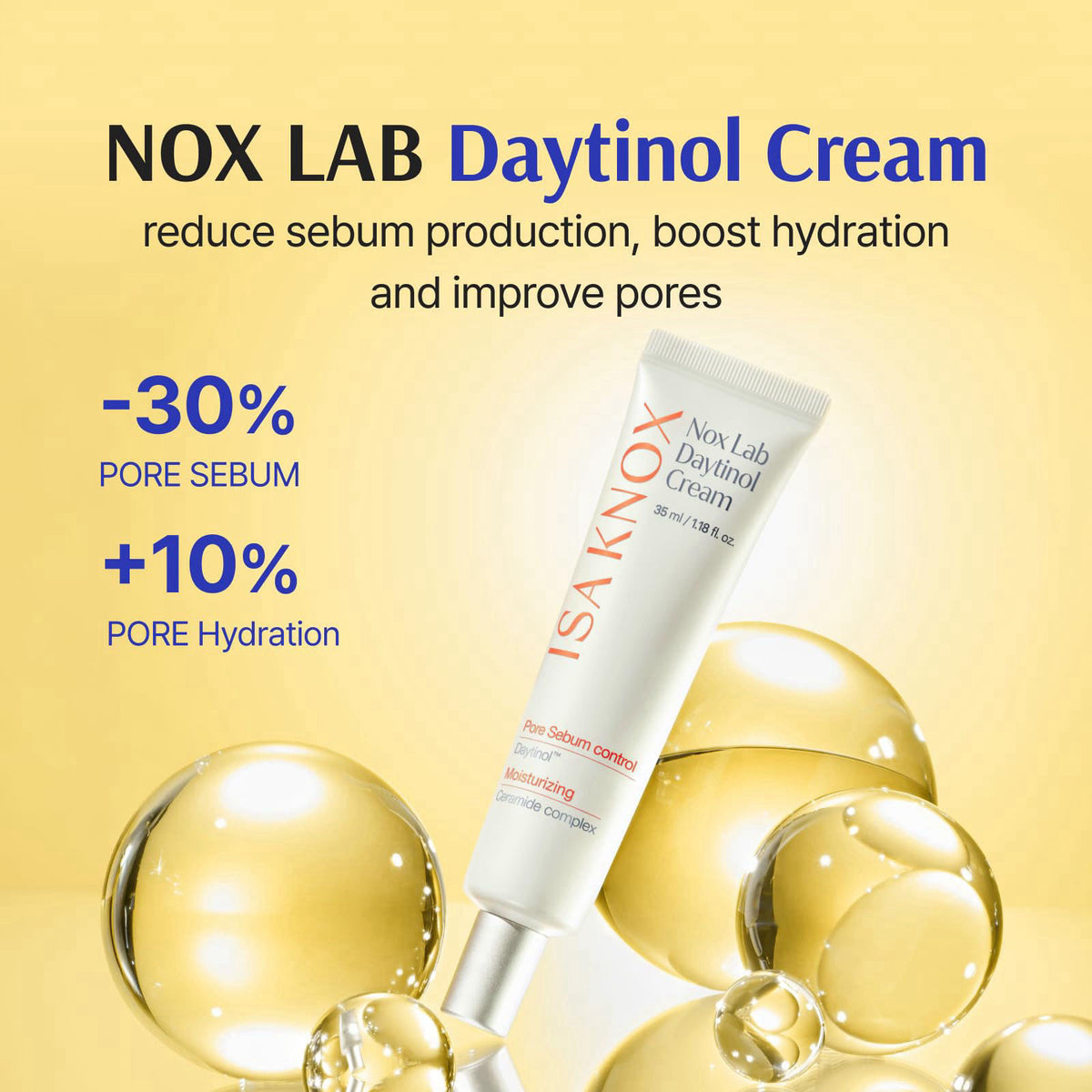 Isa Knox Nox Lab Daytinol Cream (1.18 fl oz) - Pore Minimizing, Hydrating & Radiance Boosting Korean Skincare Day Cream.