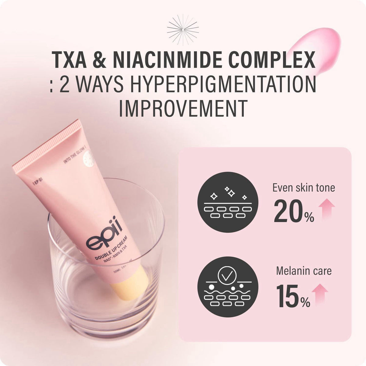 epii Double Up Cream - Firming Face Moisturizer for Aging Skin with NAD+ NMN TXA Niacinamide & 15% Squalane - Korean Ski