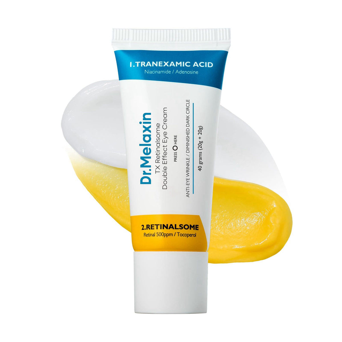 DR.MELAXIN TX Tranexamic Acid Retinalsome Dual Eye Cream with Adenosine Niacinamide for Dark circle Repairing | Daily An