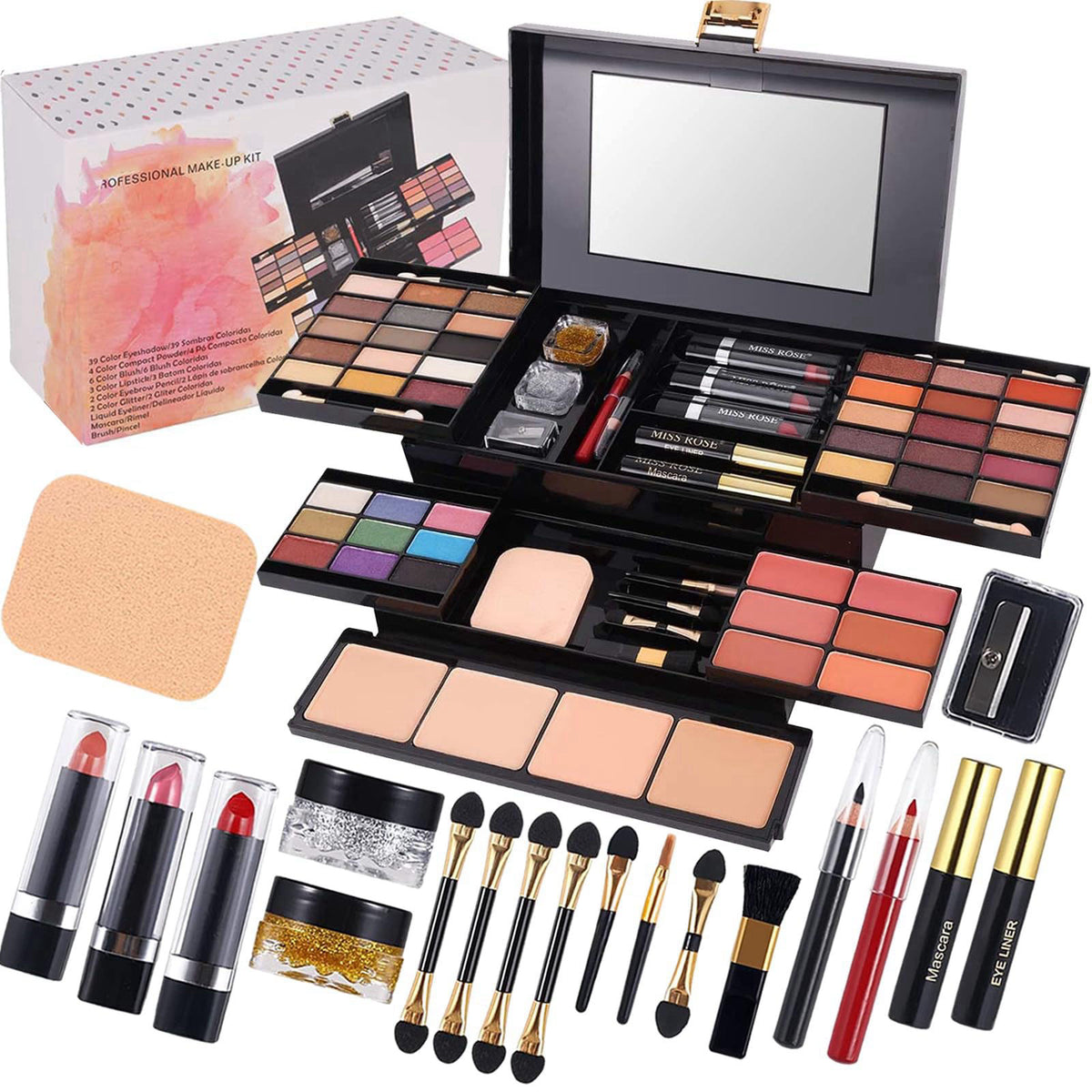 coliusa 58 Color Professional Makeup pallet, Makeup Kit for Women Full Kit,All In One Makeup Set,Makeup Gift Set for Wom