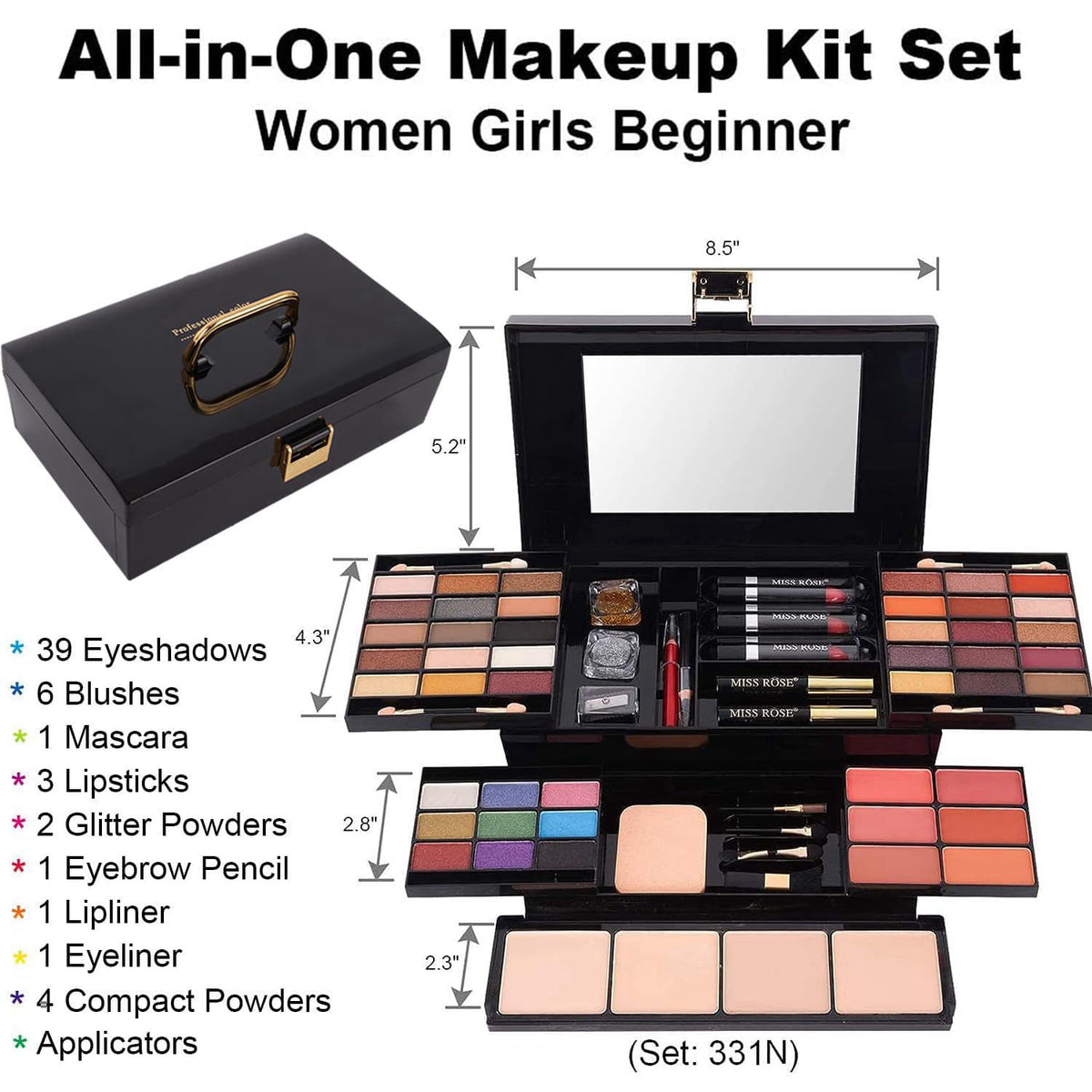 coliusa 58 Color Professional Makeup pallet, Makeup Kit for Women Full Kit,All In One Makeup Set,Makeup Gift Set for Wom