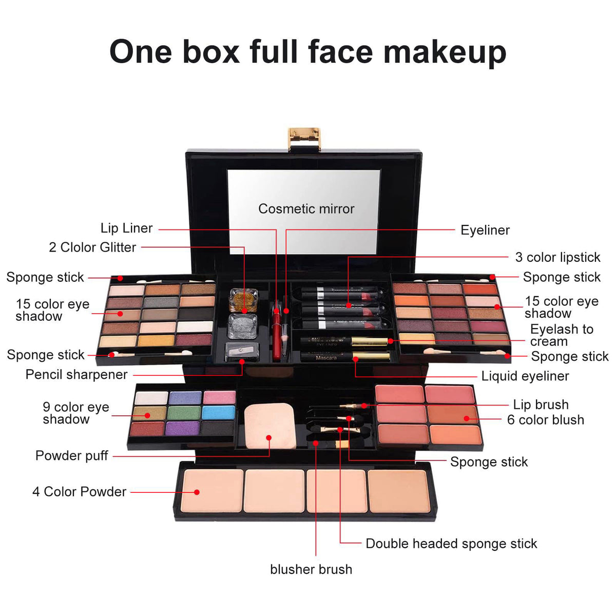 coliusa 58 Color Professional Makeup pallet, Makeup Kit for Women Full Kit,All In One Makeup Set,Makeup Gift Set for Wom