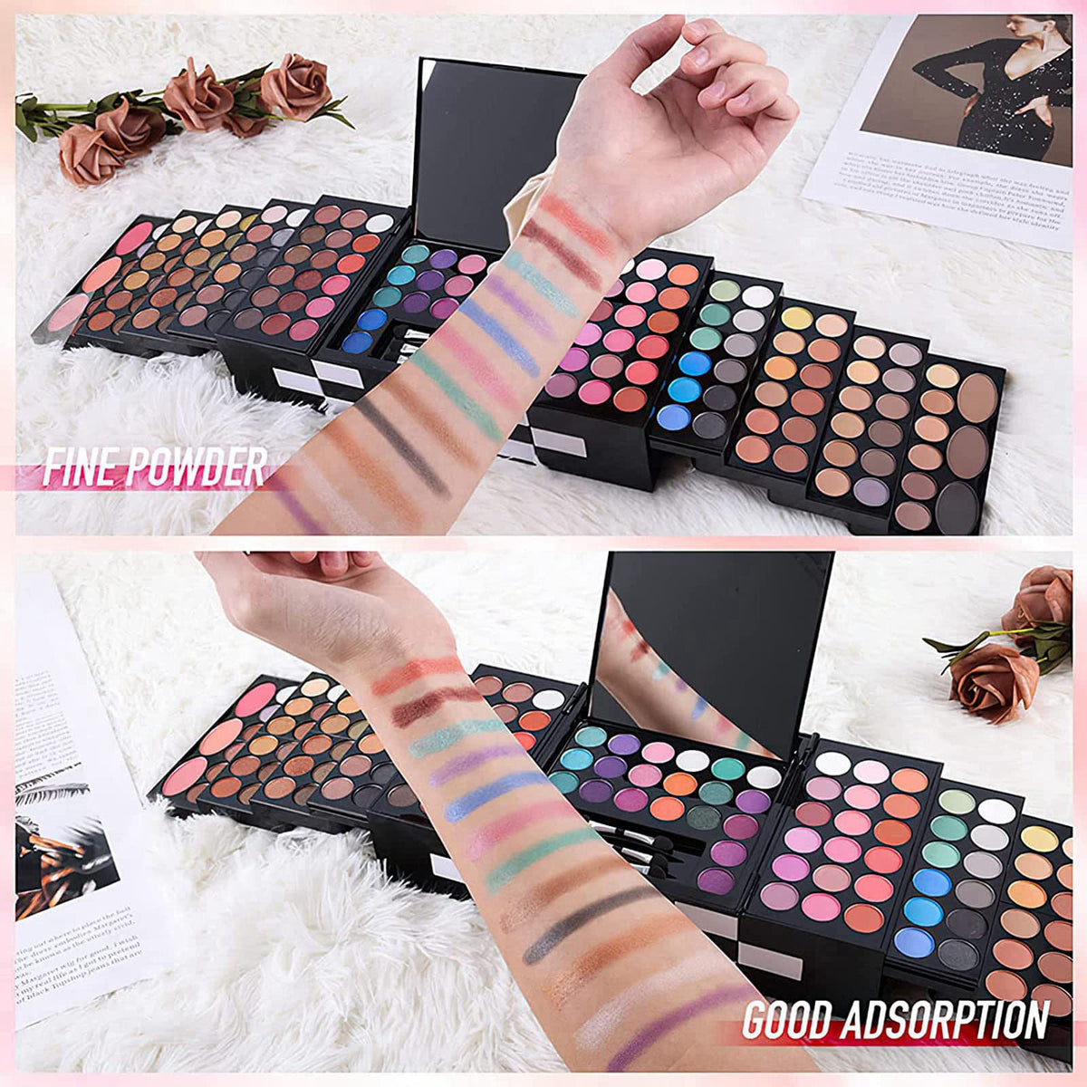 MISS ROSE M 148 Colors Makeup Pallet,Professional Makeup Kit for Women Full Kit,All in One Makeup Sets for Women&Beginne