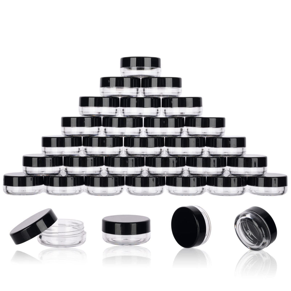 GOLACKY 3 Gram Sample Containers 200 Count Empty Lip Balm Containers with Labels – close-up detail