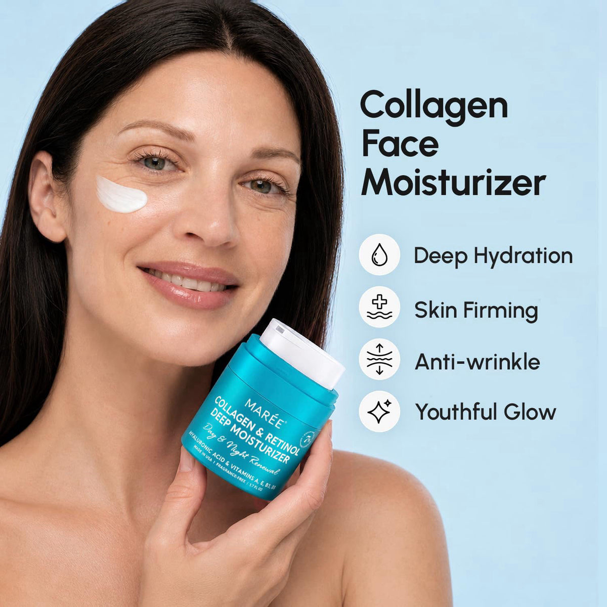 MAREE Collagen and Retinol Deep Face Moisturizer - Face Cream for Women – close-up detail
