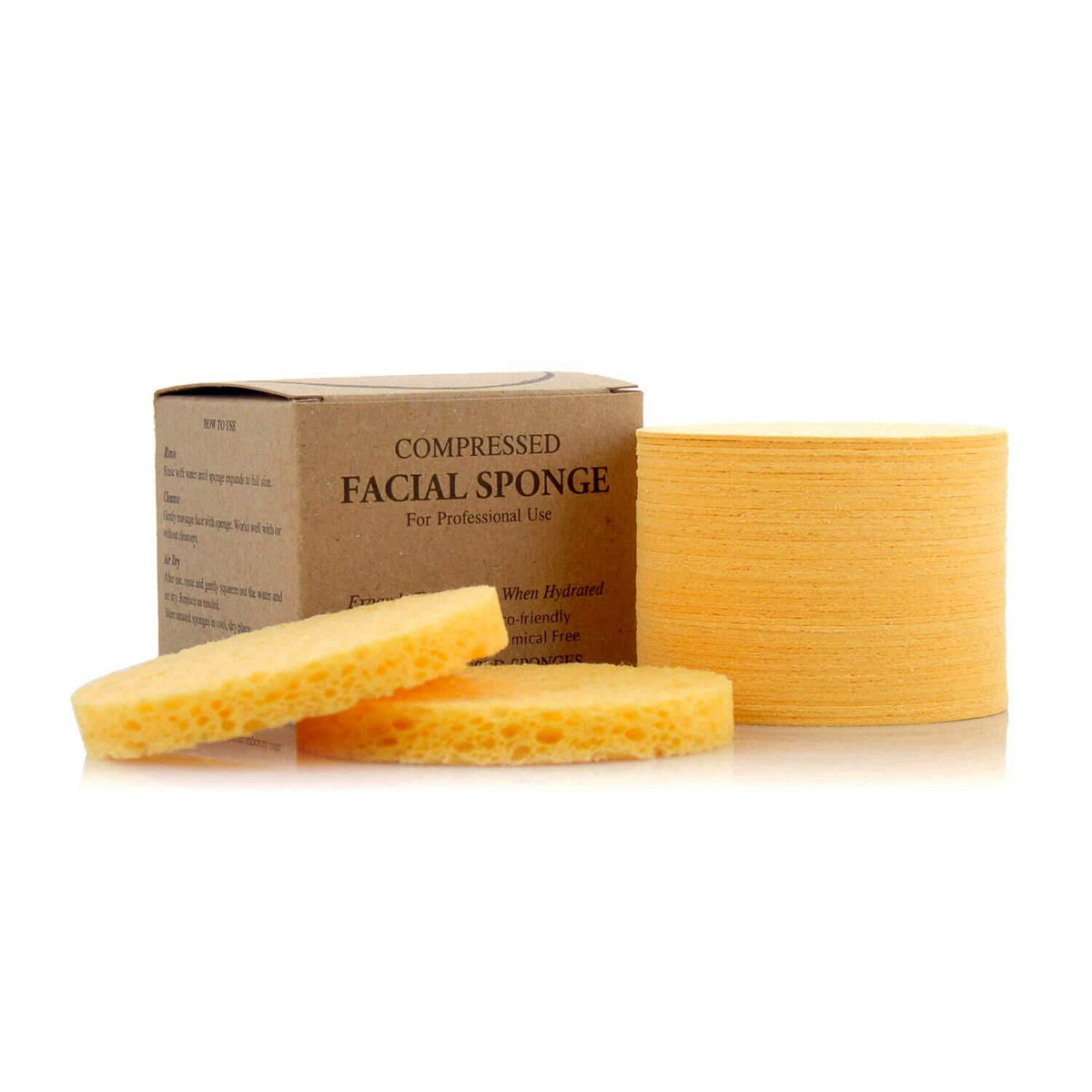 APPEARUS Compressed Natural Cellulose Facial Sponges 50 Count Yellow – product photo (Cloths &amp; Towelettes)