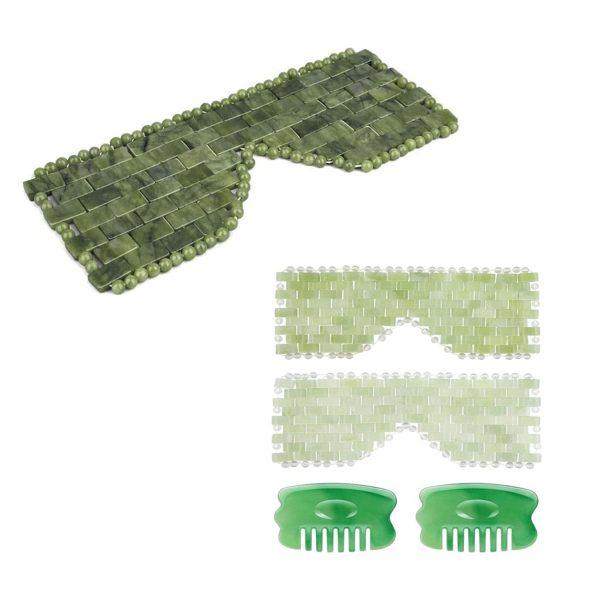 LazyGa Jade Eye Mask - Resin Scalp Comb 4 Pcs Set – product photo (Masks)