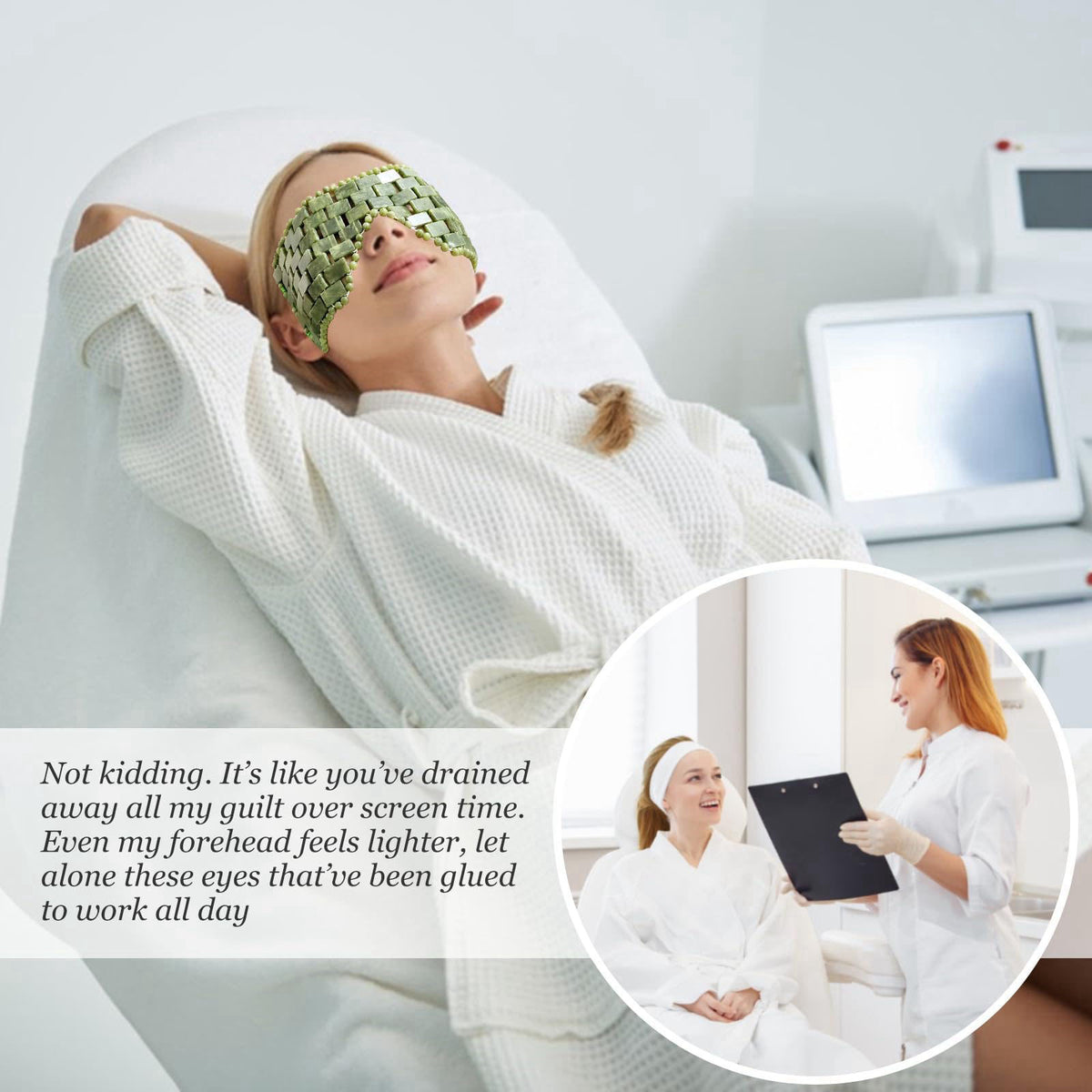 LazyGa Jade Eye Mask & Ice Globes Set for Face & Eyes to Reduce Puffiness, Wrinkles, Dark Circles Spa & Esthetician Supp