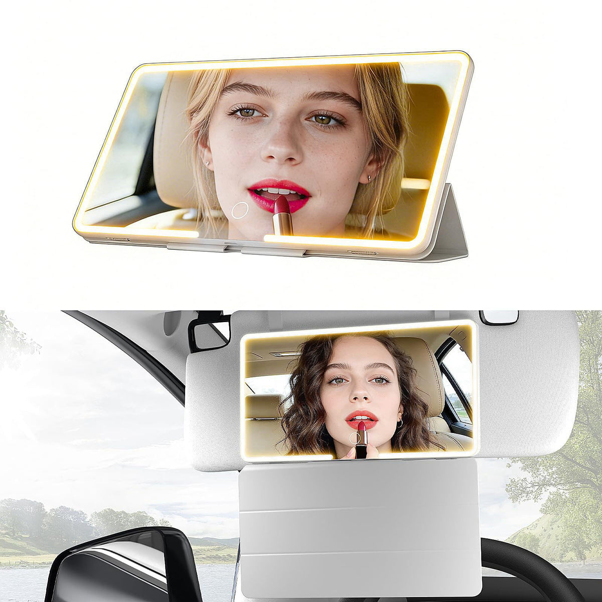 Epltion Upgraded Car Sun Visor Mirror Vanity as Gifts for Women Girl Men Makeup