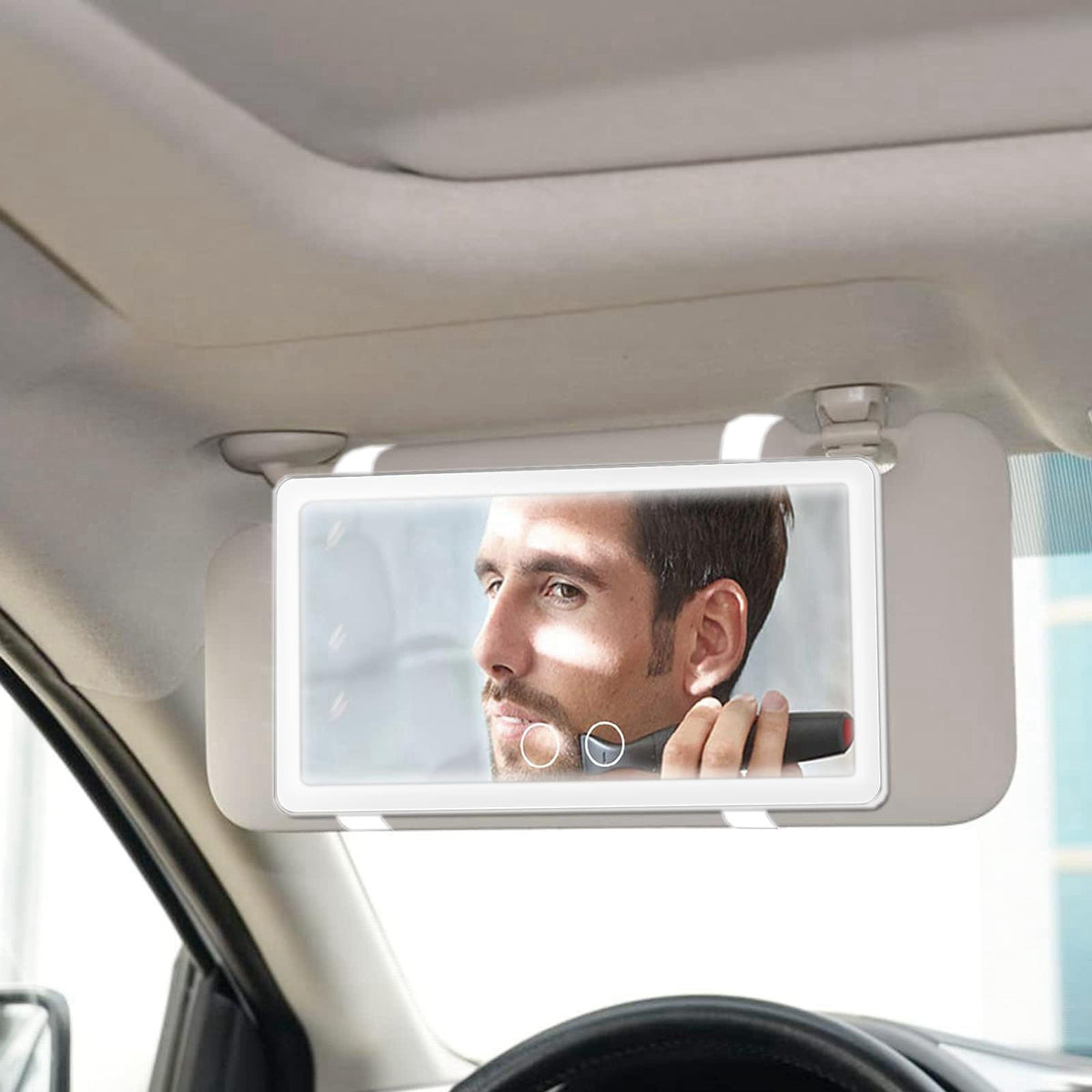 Vanmirr 2PCS Car Sun Visor Vanity Mirror with 3 Light Modes & 80 LEDs Rechargeable – packaging and label