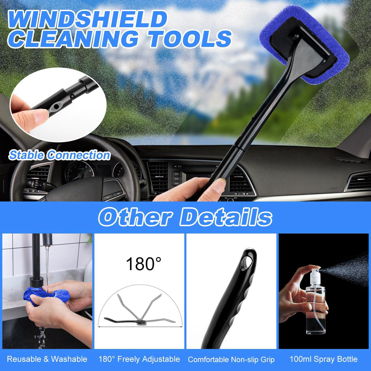 AUTODECO Car Cleaning Kit, Car Vacuum Interior Detailing Cleaner Kit with High Power Handheld Vacuum, Brush Set, Windshi