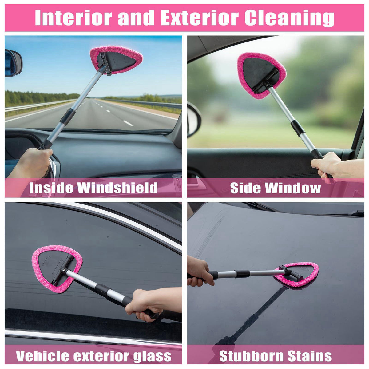 AUTODECO Windshield Cleaner Tool, 17Pcs Car Interior Detailing Kit, Detailing Brush, Towels, Duster, Car Cleaning Kit In