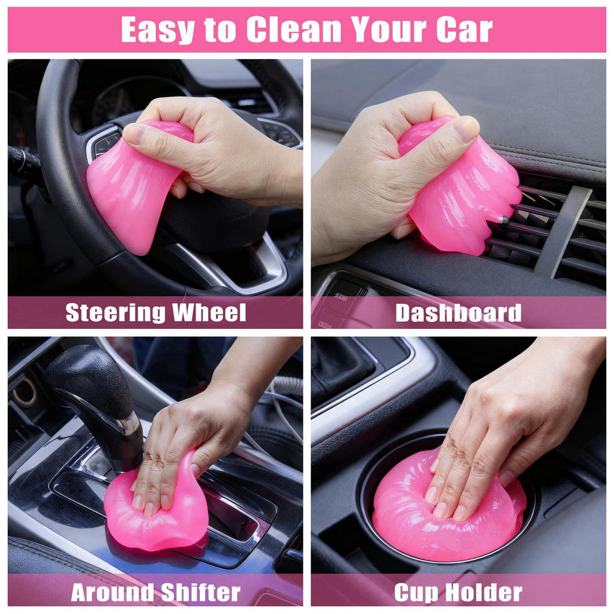 AUTODECO Windshield Cleaner Tool, 17Pcs Car Interior Detailing Kit, Detailing Brush, Towels, Duster, Car Cleaning Kit In