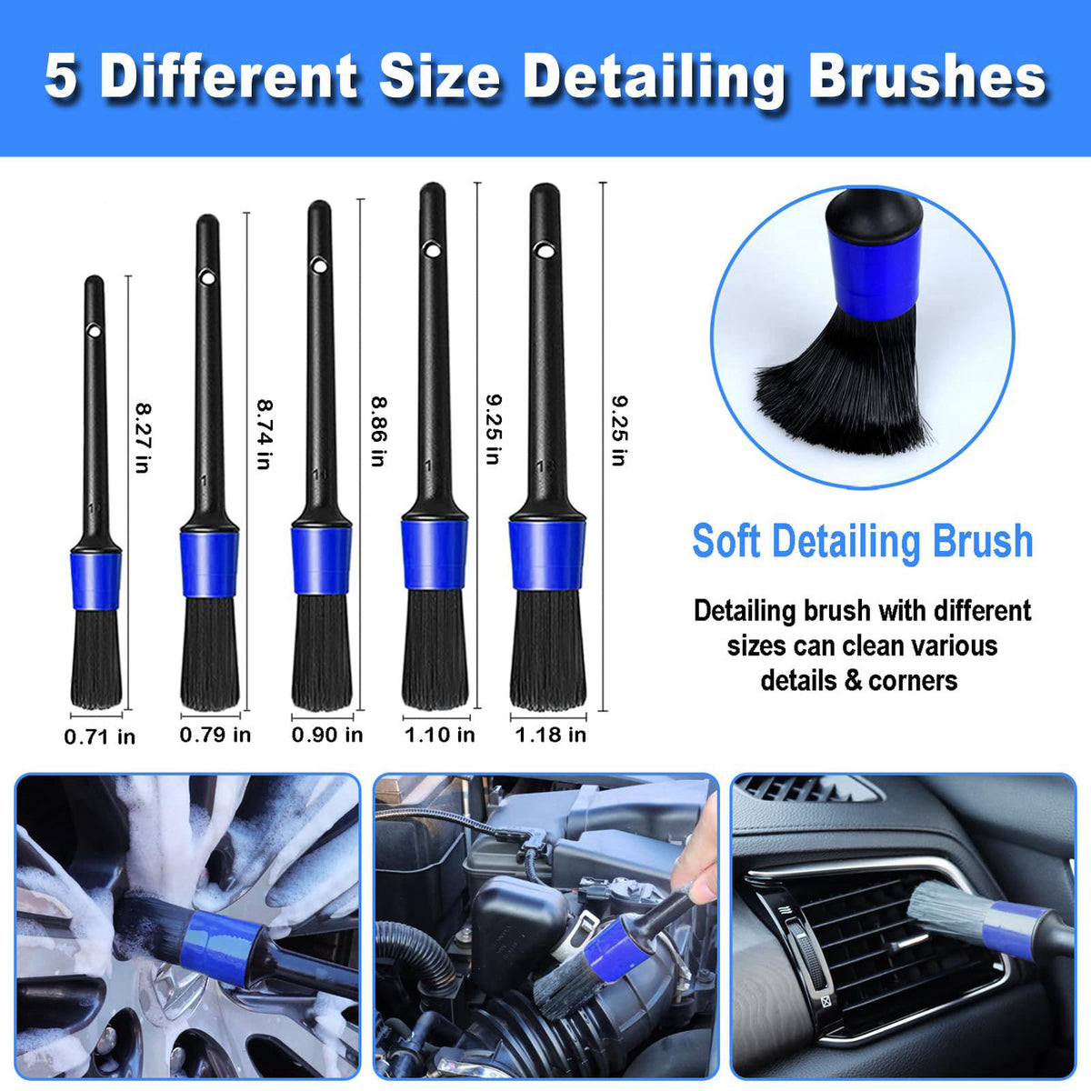 NIKCOSMK 17pcs Car Detailing Kit Interior Cleaner, Car Interior Cleaning Kit with Handheld Car Vacuum, Car Detailing Bru