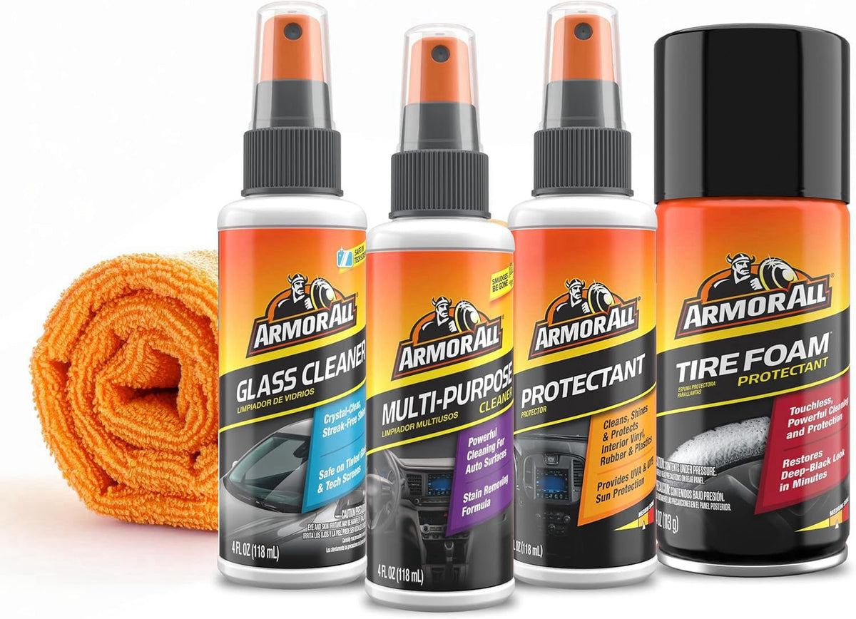 Armor All Car Cleaning Kit, Interior and Exterior, 5-Piece Kit – Apple,Cherry
