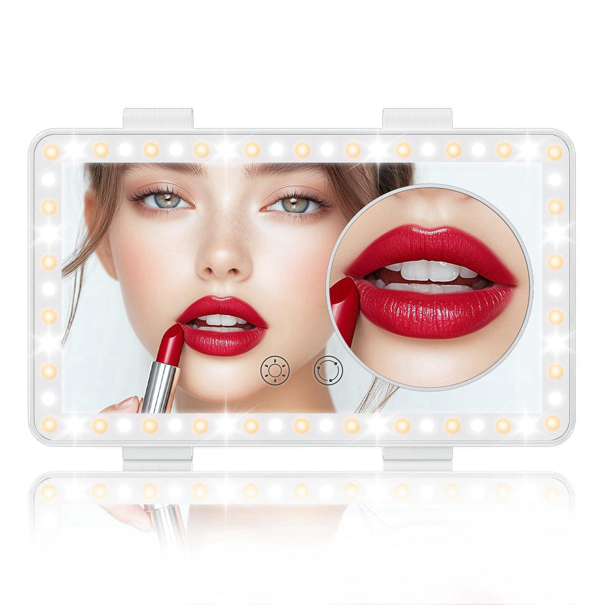SEALIGHT Car Sun Visor Vanity Mirror, 1X/3X Magnification Makeup Mirror with Lights, Rechargeable 3 Light Modes & 60 LED