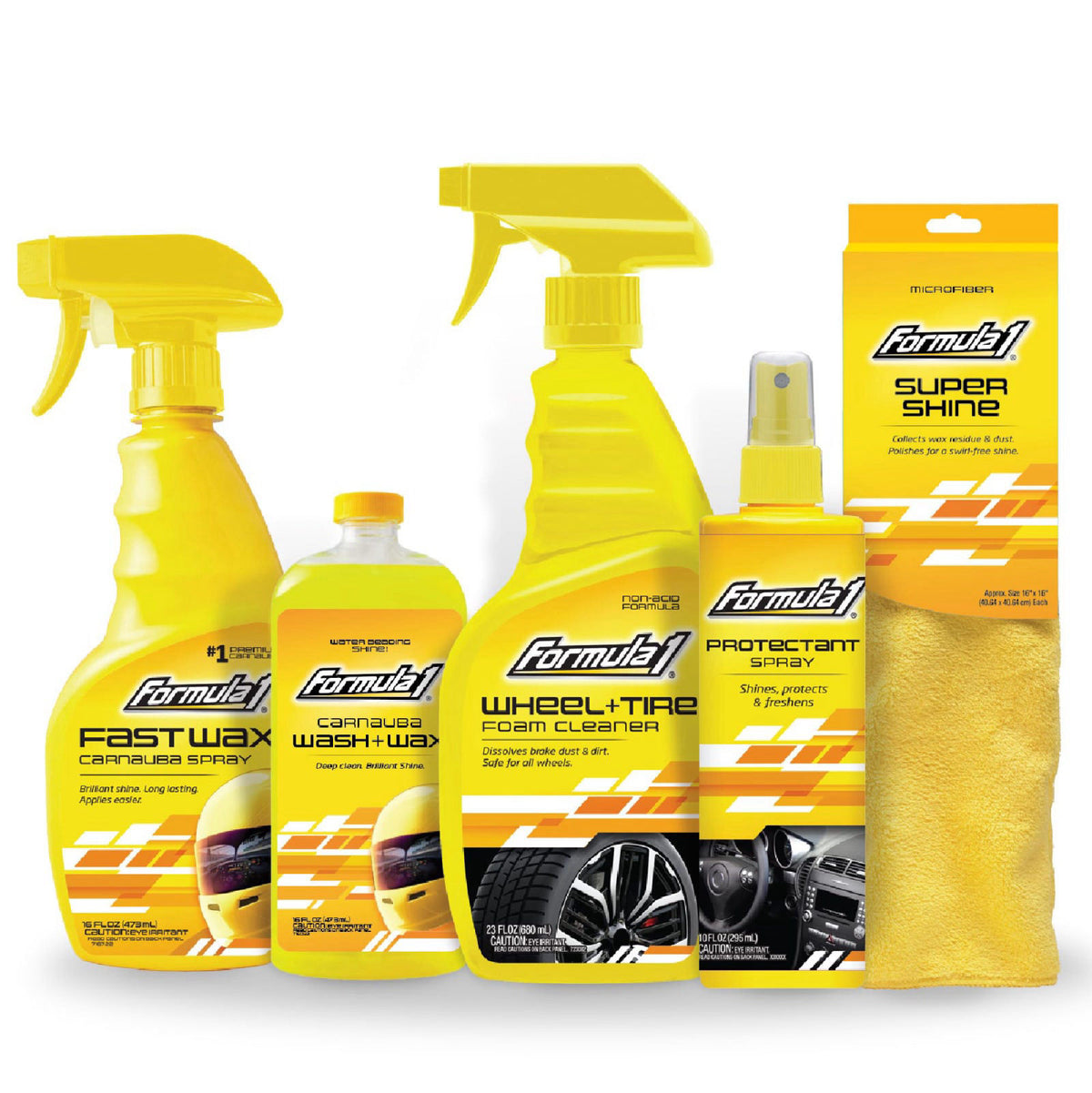 Formula 1 Complete Car Detailing Kit - Clean & Protect Every Surface, Includes Car Wash and Wax, Wheel Cleaner, Interior
