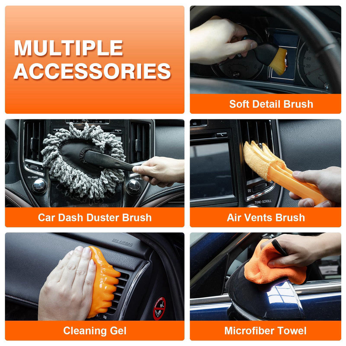 Viewmax Car Cleaning Kit 19Pcs, Car Interior Detailing Kit with 12000PA High Power Handheld 12V Corded Vacuum, Detailing