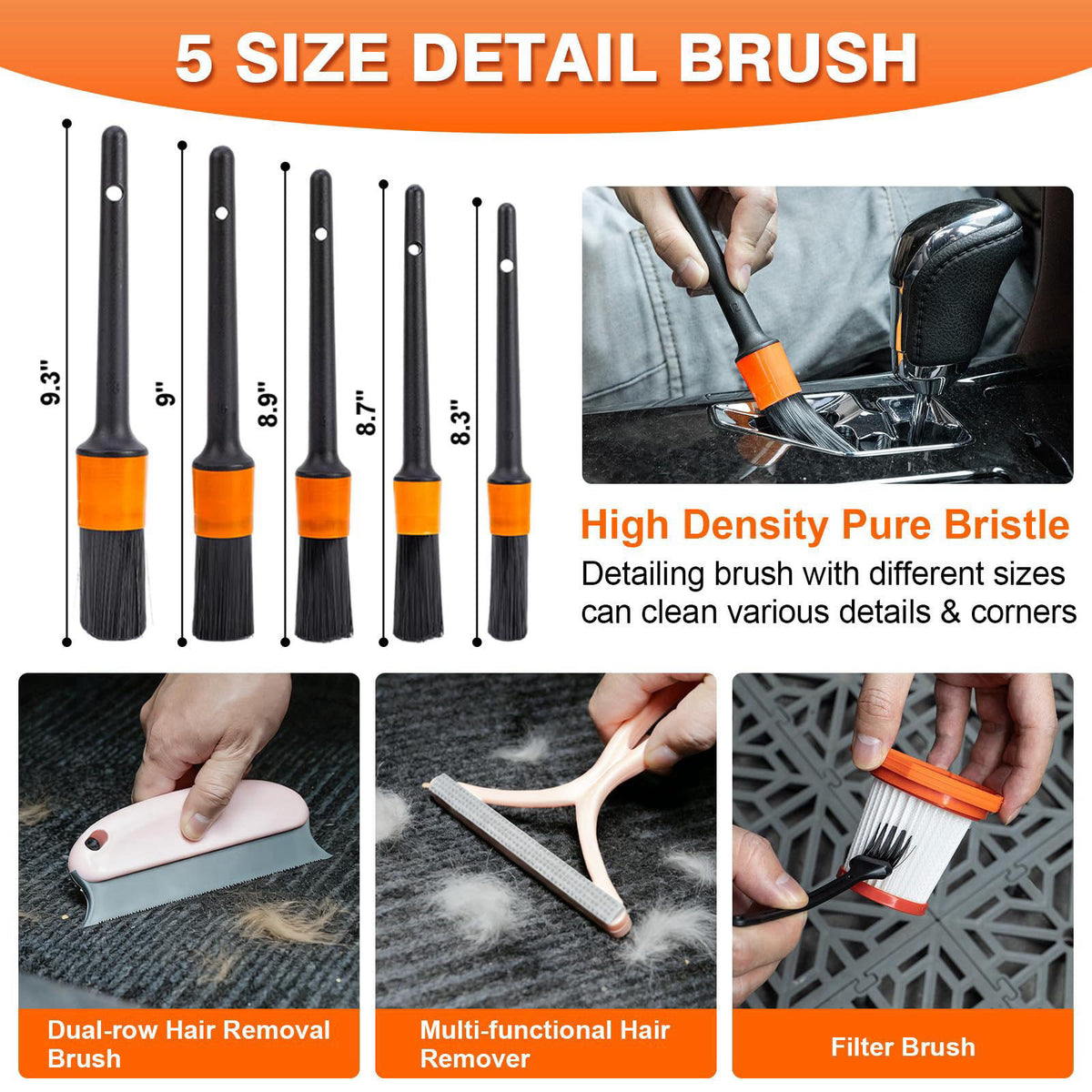Viewmax Car Cleaning Kit 19Pcs, Car Interior Detailing Kit with 12000PA High Power Handheld 12V Corded Vacuum, Detailing