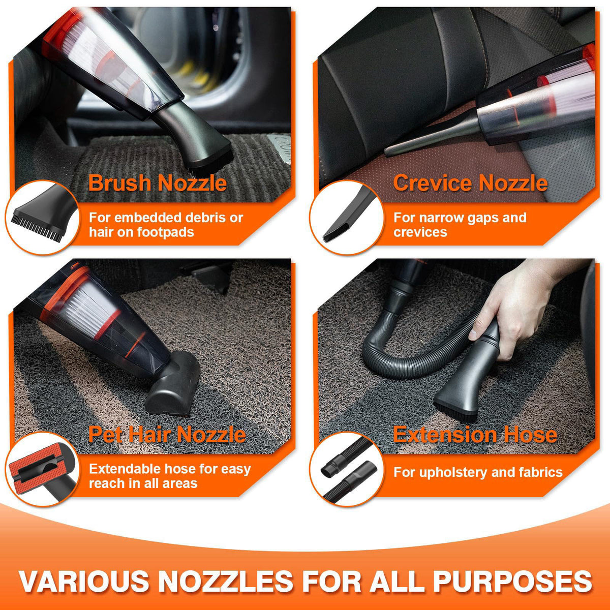 Viewmax Car Cleaning Kit 19Pcs, Car Interior Detailing Kit with 12000PA High Power Handheld 12V Corded Vacuum, Detailing