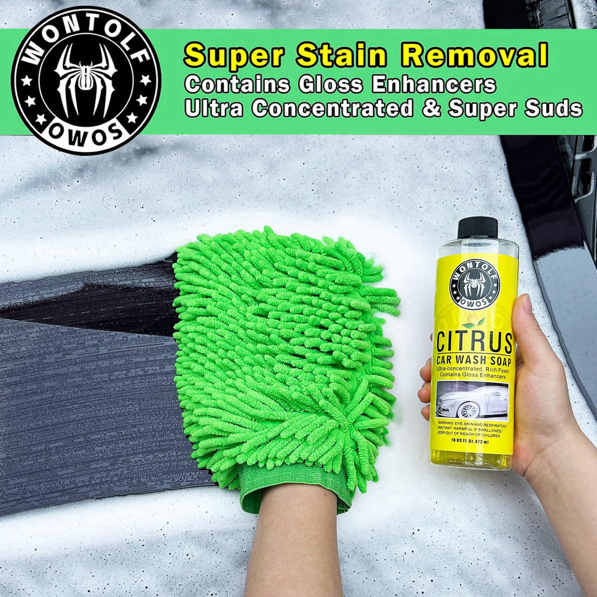 Wontolf Complete Car Wash Cleaning Kit, Car Interior Detailing Kit with Car Wash Soap, Interior Detailing Cleaner, Wheel