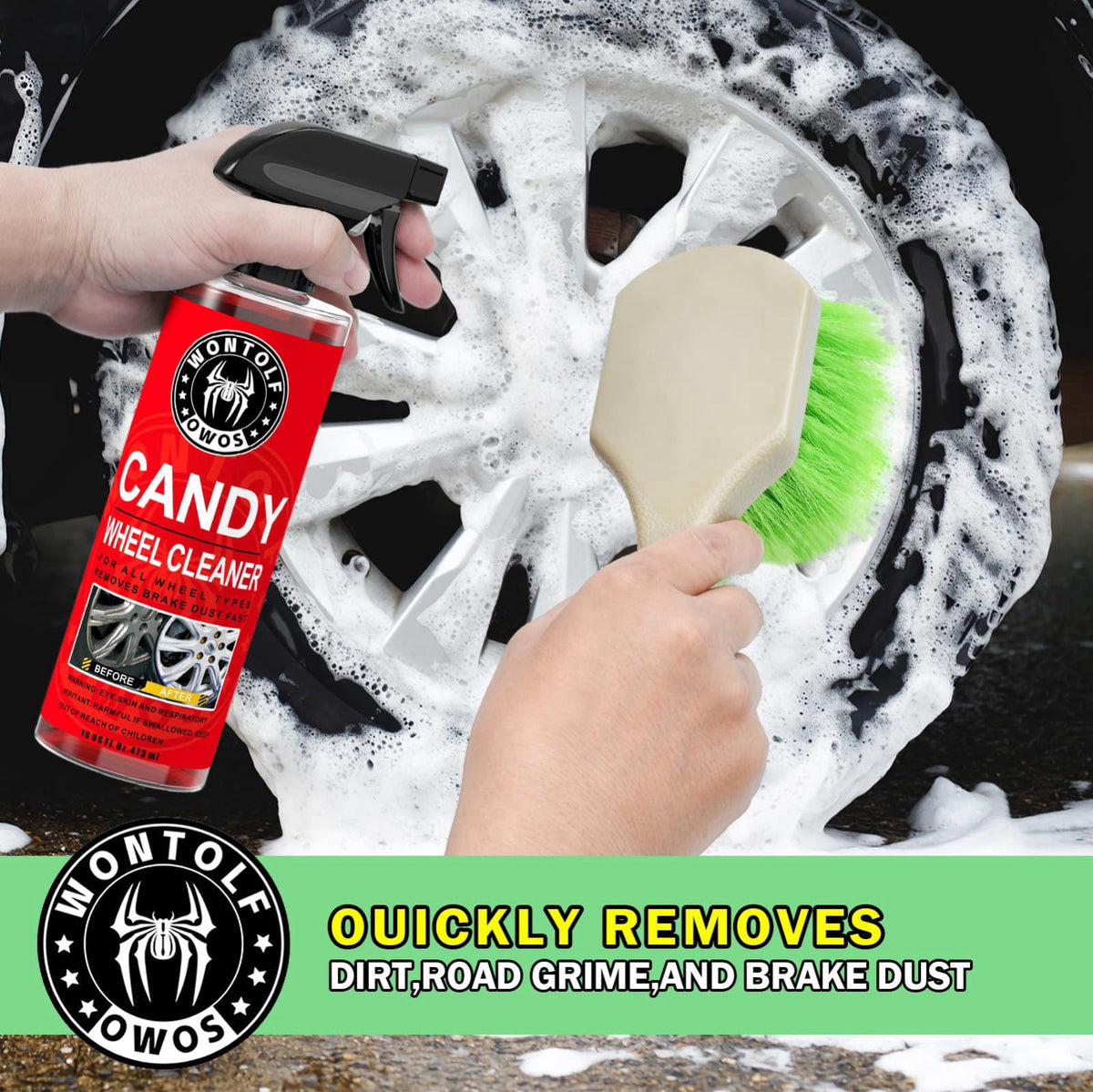 Wontolf Complete Car Wash Cleaning Kit, Car Interior Detailing Kit with Car Wash Soap, Interior Detailing Cleaner, Wheel