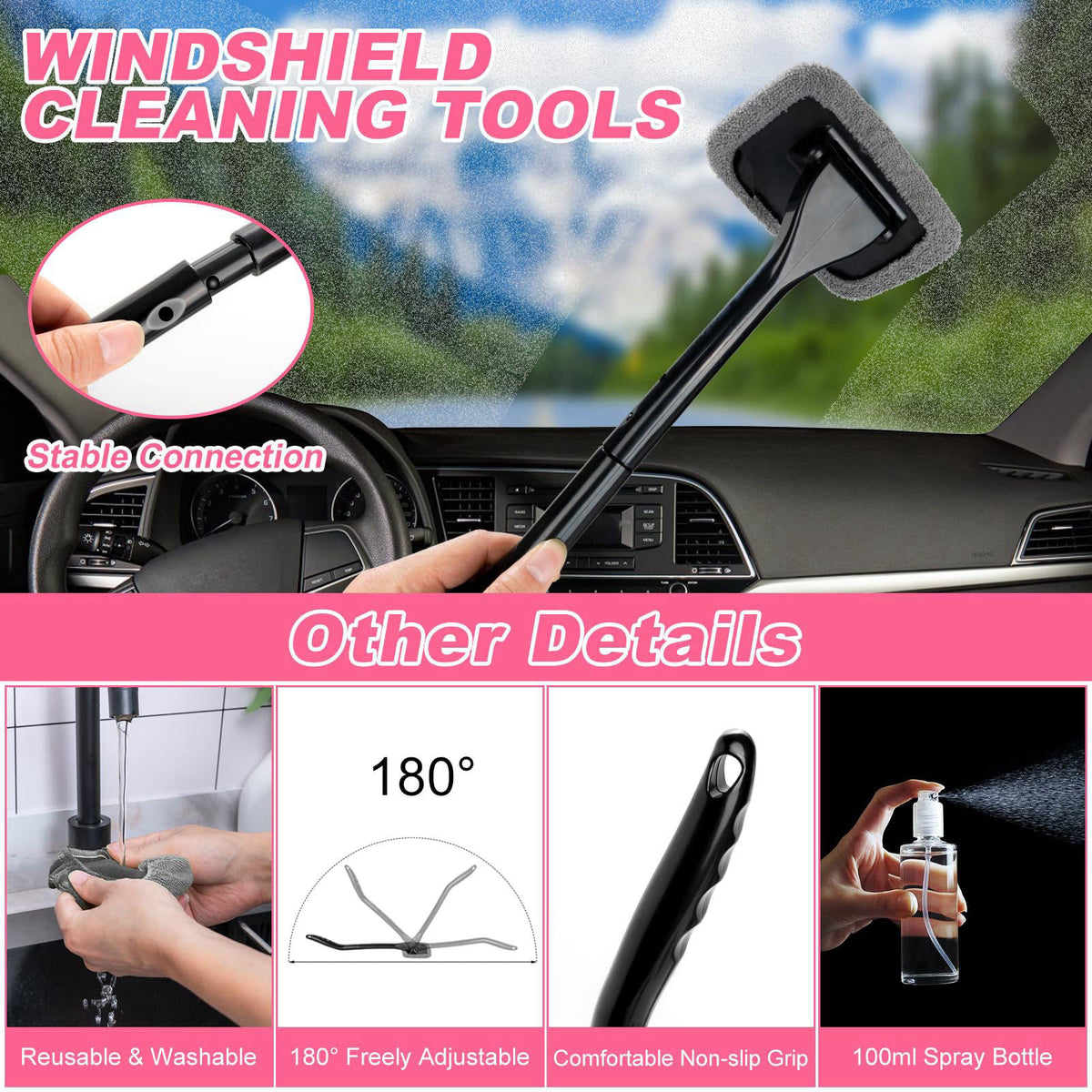 AUTODECO 39Pcs Car Cleaning Kit, Interior Detailing Kit with High Power Handheld Vacuum, Detailing Brush Set, Windshield