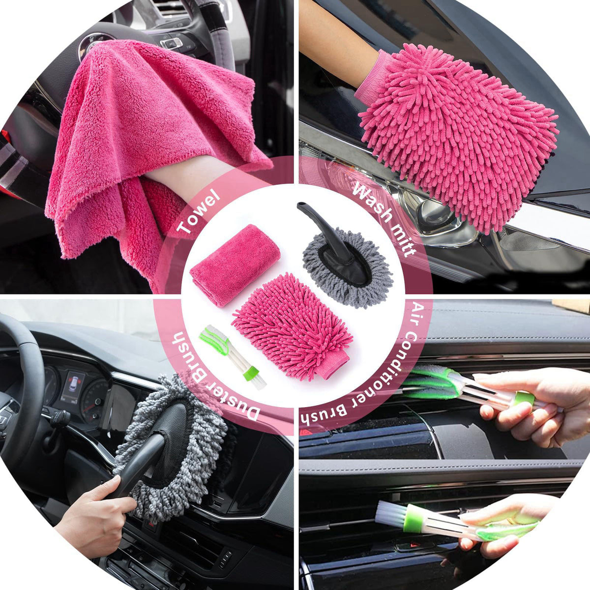 AUTODECO 39Pcs Car Cleaning Kit, Interior Detailing Kit with High Power Handheld Vacuum, Detailing Brush Set, Windshield
