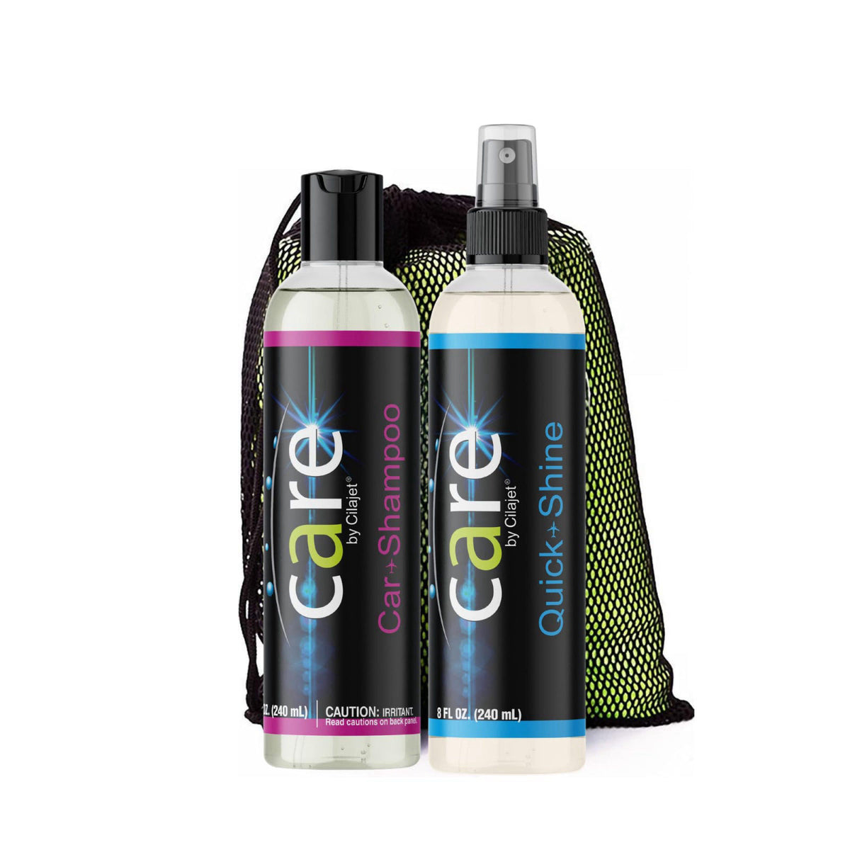 Cilajet Travel Kit, Automotive Car Accessories and Cleaning Supplies, 4-Piece Set with Car Shampoo and Quick-Shine Polis