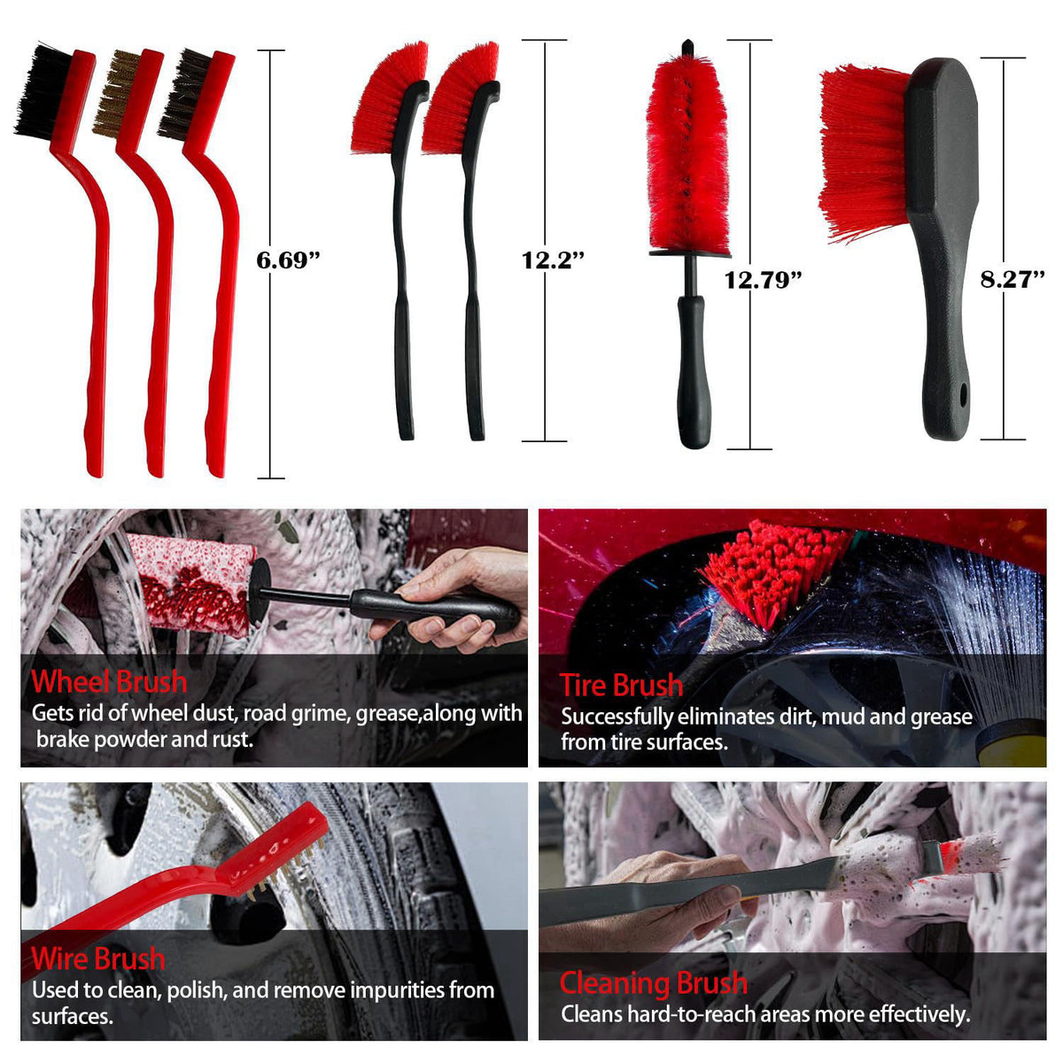 SUGOOE 35Pcs Car Detailing Kit, Car Detailing Brush Set, Car Interior Cleaning Kit with Windshield Cleaning Tool and Too