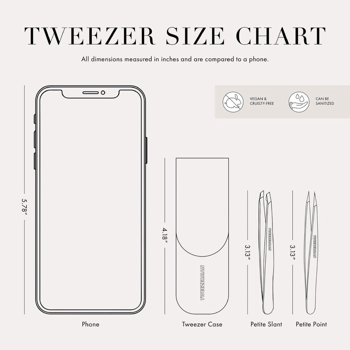 Tweezerman Petite Tweeze Set for Eyebrows with Travel Case Pink Case – packaging and label