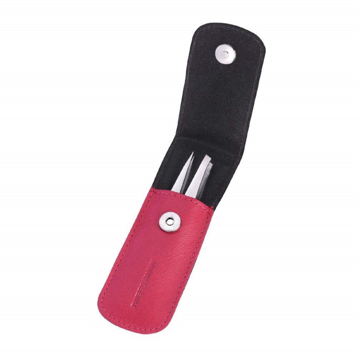 Tweezerman Petite Tweeze Set for Eyebrows with Travel Case Pink Case – full view