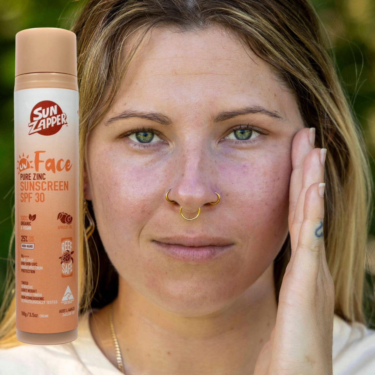 Sun Zapper Face Pure Zinc Sunscreen SPF 30 Pump 100g – alternate angle