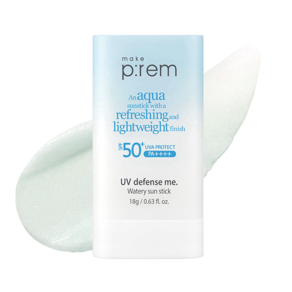 MAKEP:REM MAKE P:REM UV Defense Me. Watery Sun Stick, 0.63 fl. oz. (18g) – packaging and label