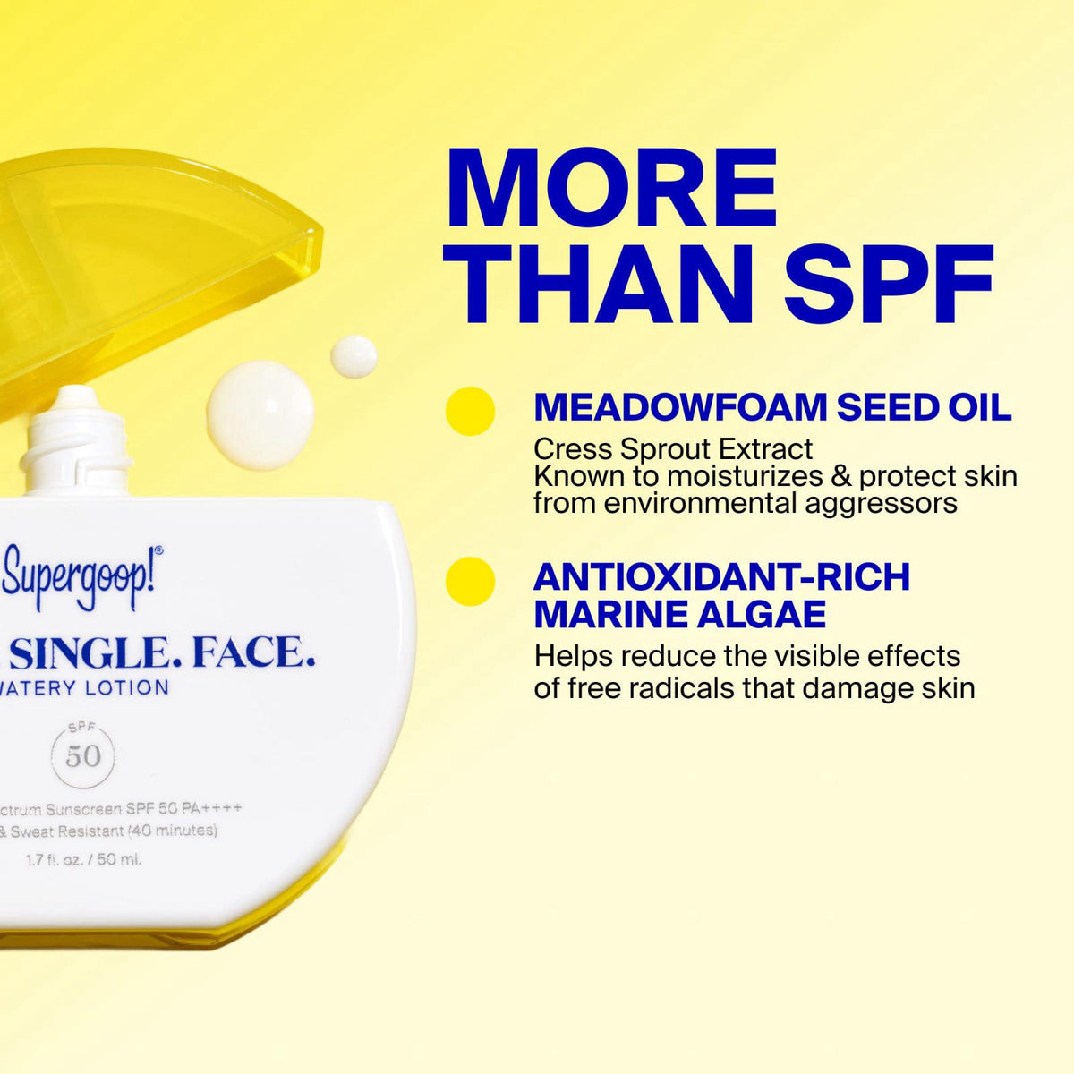 Supergoop! Every. Single. Face. Watery Lotion, SPF 50 PA++++ – back view and specifications