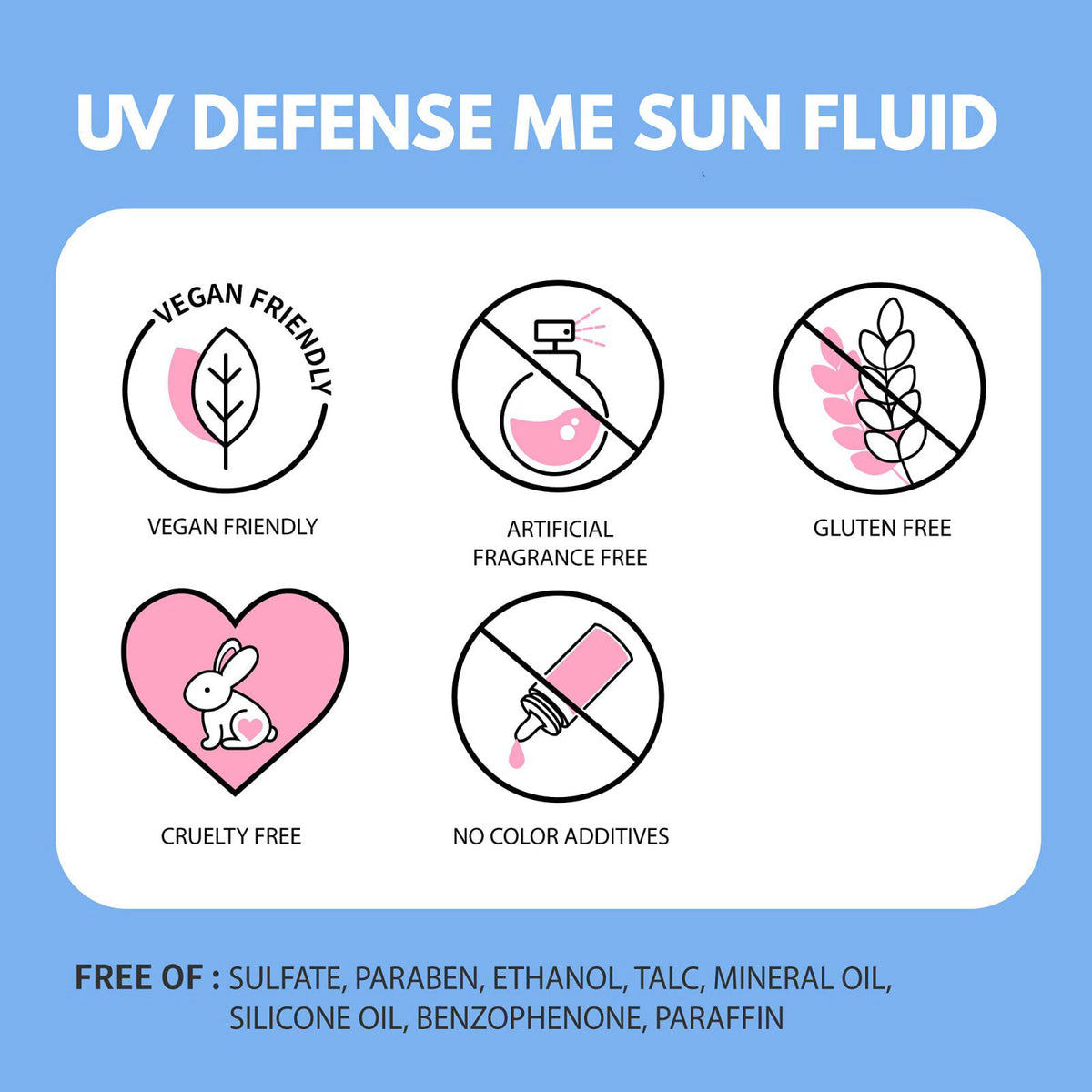 MAKEP:REM MAKEPREM Defense Me Daily Vegan Sun Fluid Non-greasy Calming Hydrating SPF 50+PA++++ Sunblock Reef-safe UV Bro
