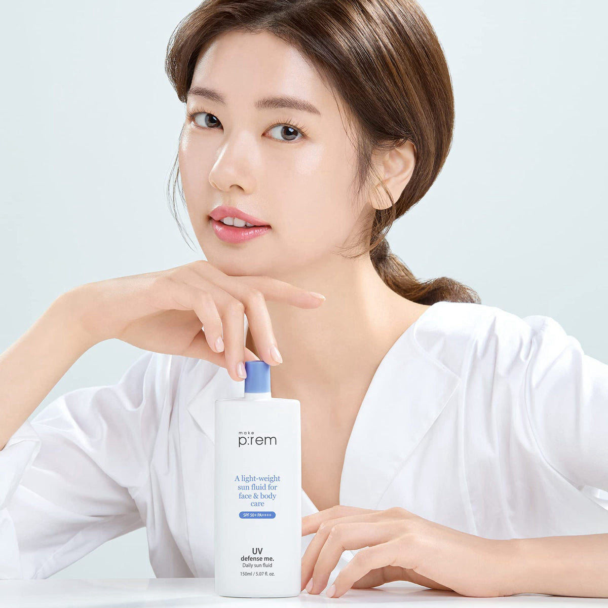 MAKEP:REM MAKEPREM Defense Me Daily Vegan Sun Fluid Non-greasy Calming Hydrating SPF 50+PA++++ Sunblock Reef-safe UV Bro
