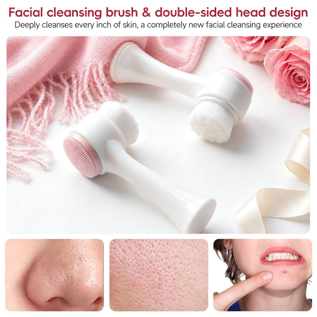 CLRDZN Skincare Tools Set with Face Cleansing Brush, Ice Face Roller & Gua Sha Set – packaging and label