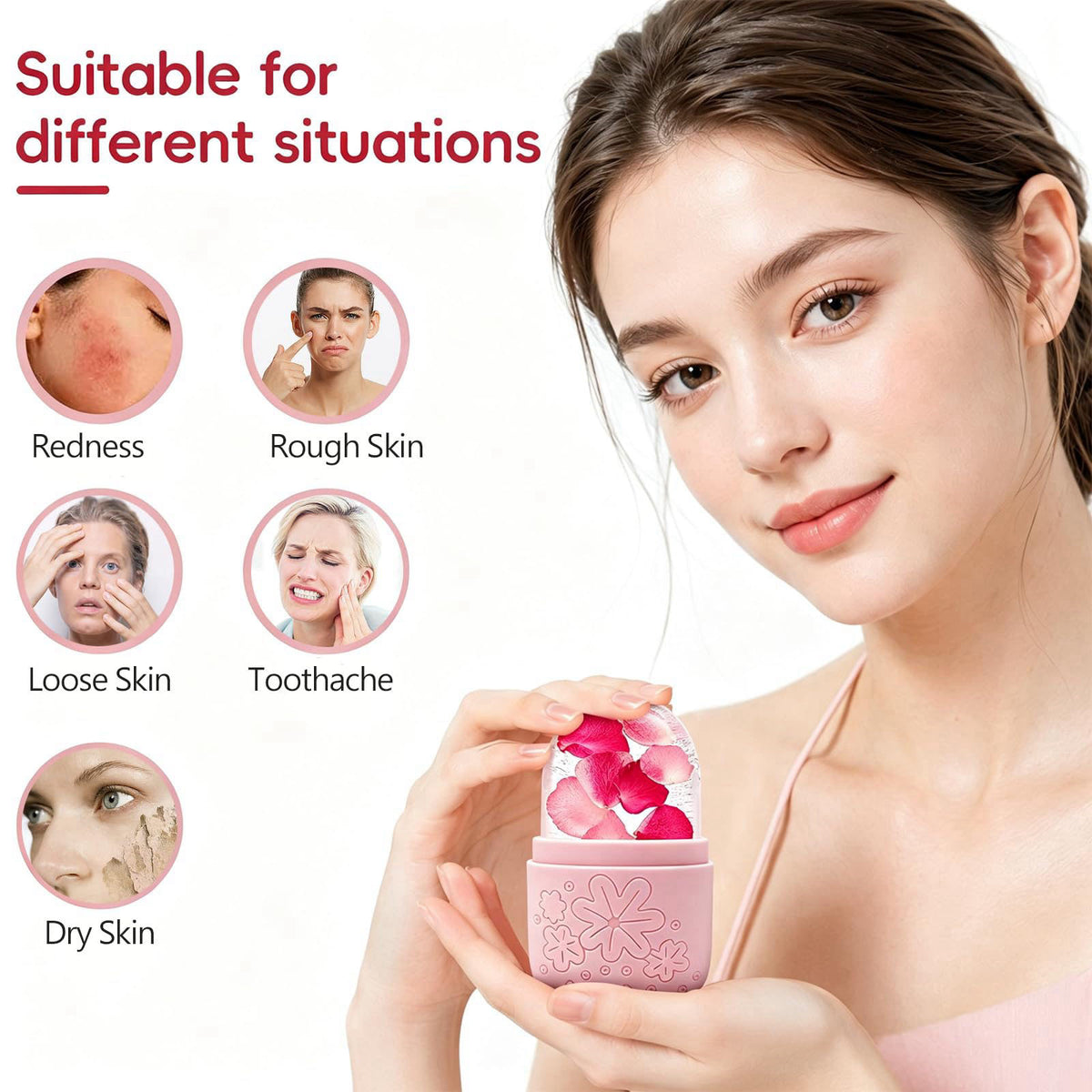 CLRDZN Skincare Tools Set with Face Cleansing Brush, Ice Face Roller & Gua Sha Set – full view