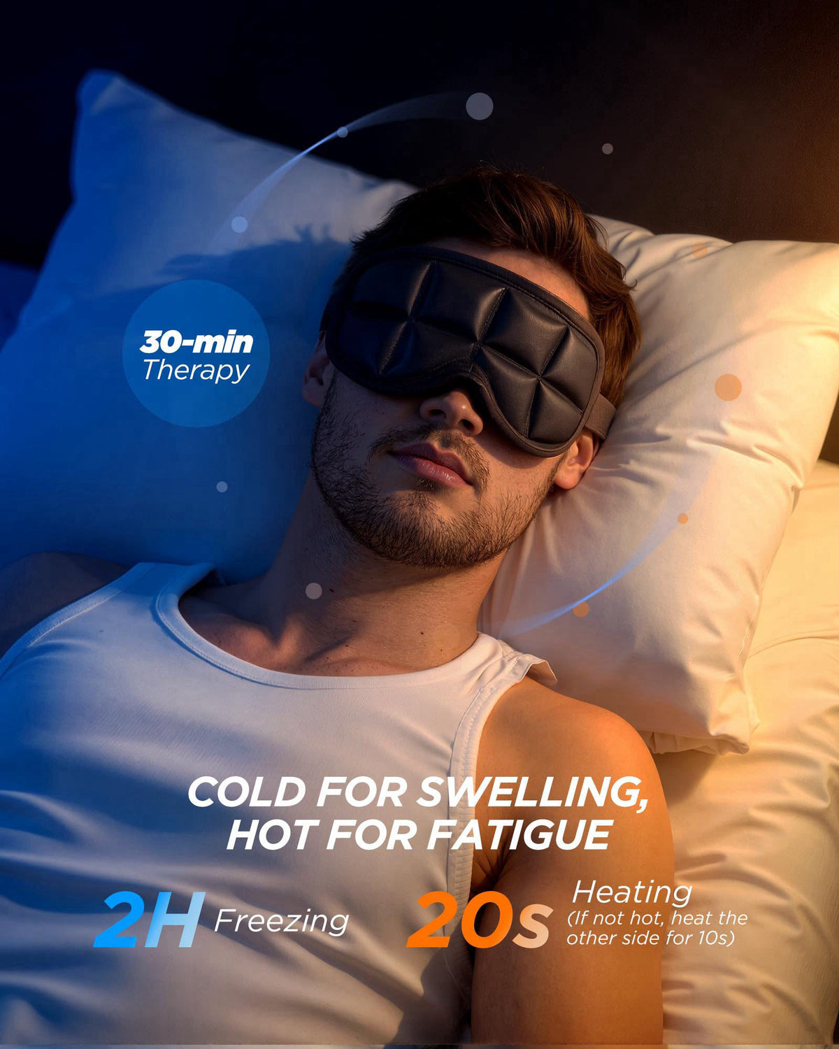 Tolaccea 3D Cooling Sleep Mask with Double Coldfocus Gel for Hot & Cold Therapy – alternate angle