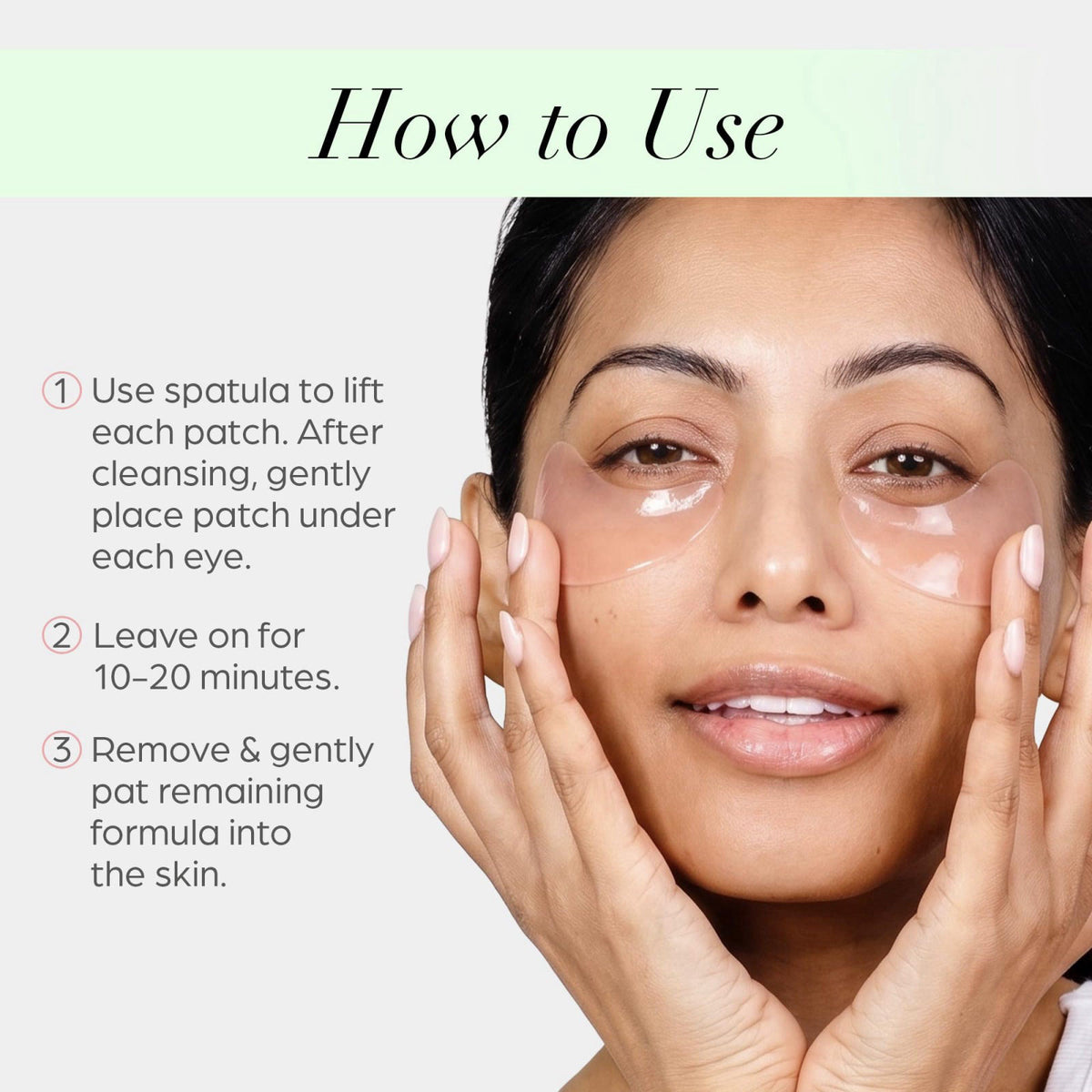 PÜR MINERALS Hydrogel Rejuvenating Under Eye Patches, Mellow Eyes - Hydrates, Plumps & Brightens Under Eye – back view a