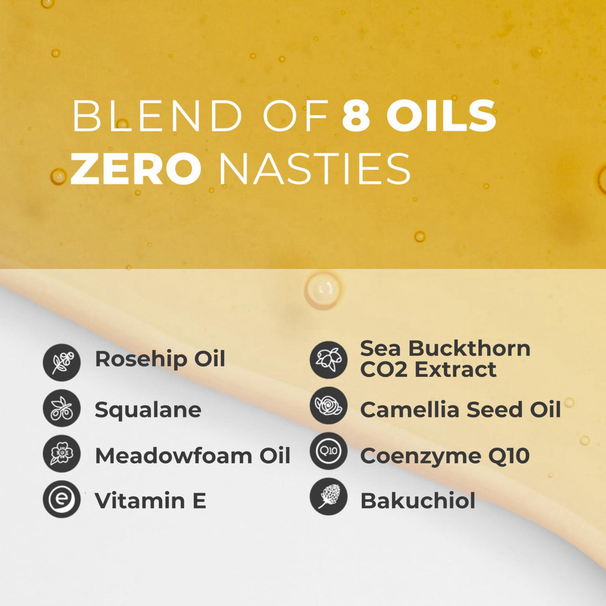 Pure & Cimple superRenew Retinol Alternative Organic Face Oil - Bakuchiol Night Oil with Sea Buckthorn, CoQ10, Squalane,